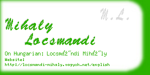 mihaly locsmandi business card